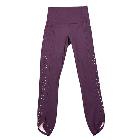 ATHLETA Salutation Stash Pocket Laser Cut Tight Spiced Cabernet XXS #987233 NWOT - Picture 1 of 7